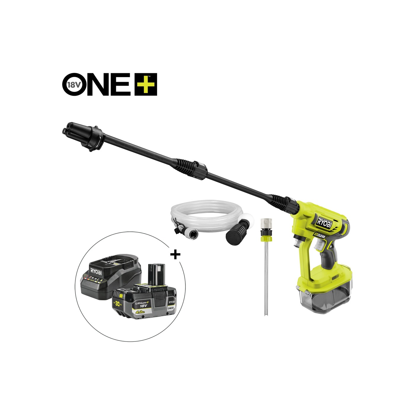 Ryobi RY18PW22A · Hidrolimpiadora a batería de 22 bar