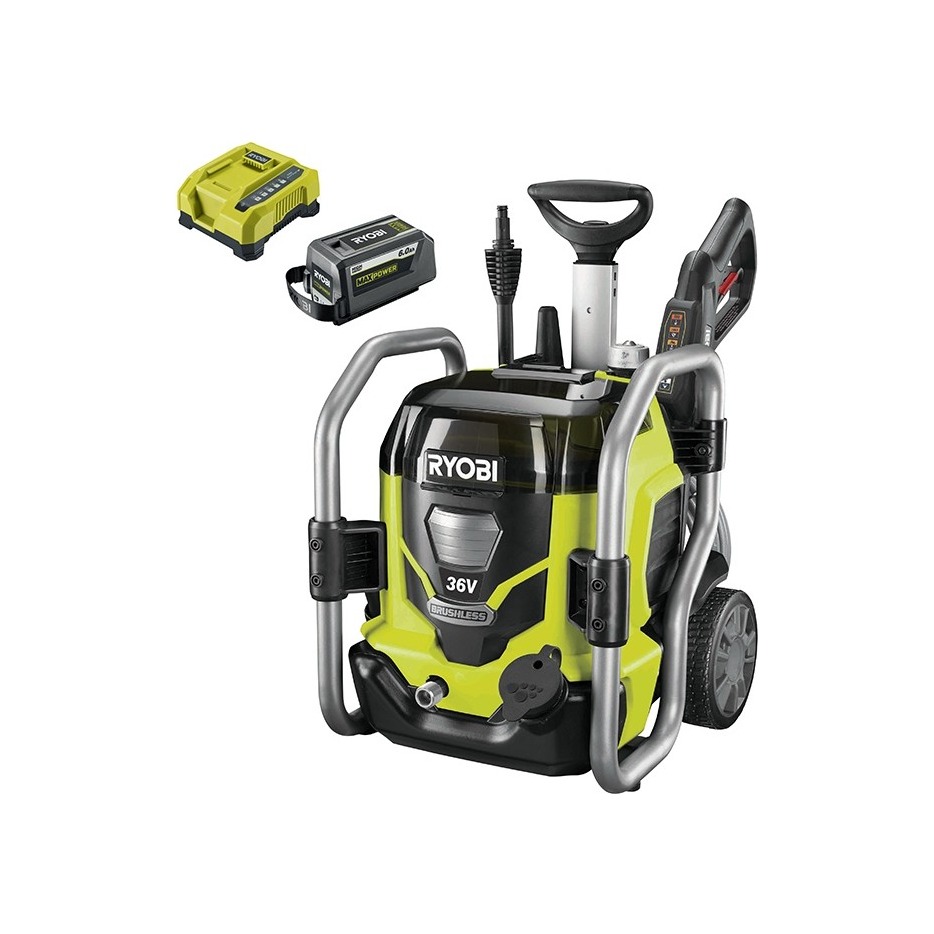 Ryobi RPW36120HI · Hidrolimpiadora a batería de 120 bar